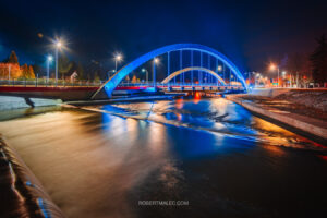 Most w Limanowej na nocnych zdjęciach
